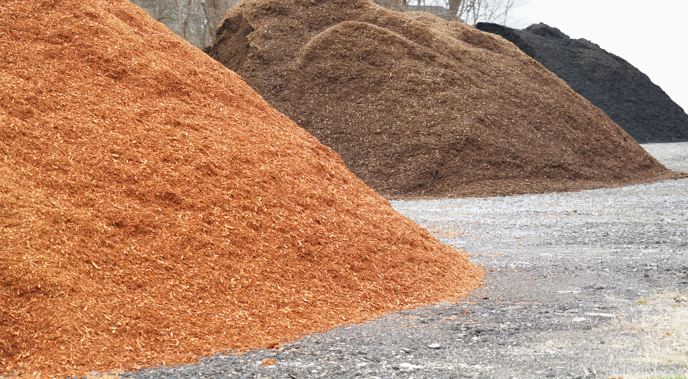 westfield close up on colorful mulch in piles